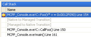 Callstack of (native) virtual function in managed code